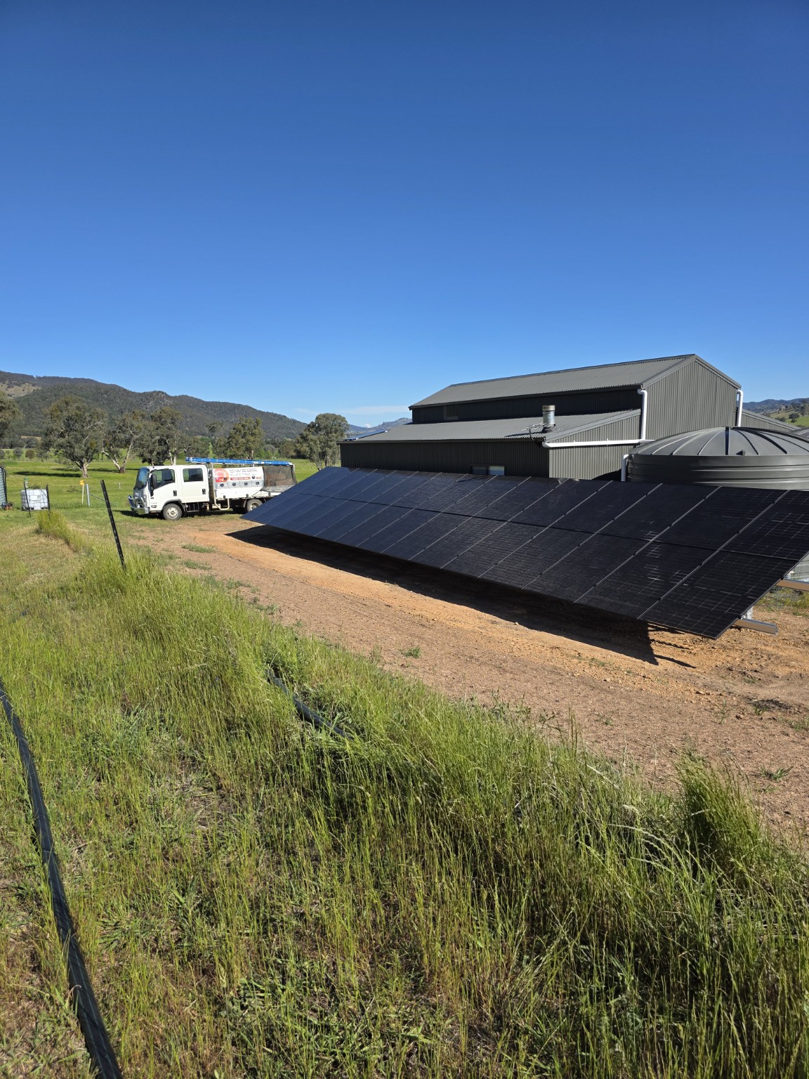 Large ground-mount solar array at a regional property